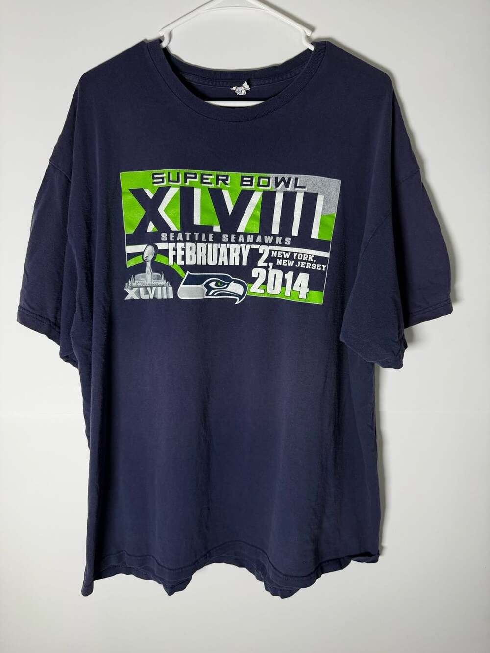 Delta Apparel Seattle Seahawks Super Bowl XLVIII T-Shirt Navy Blue